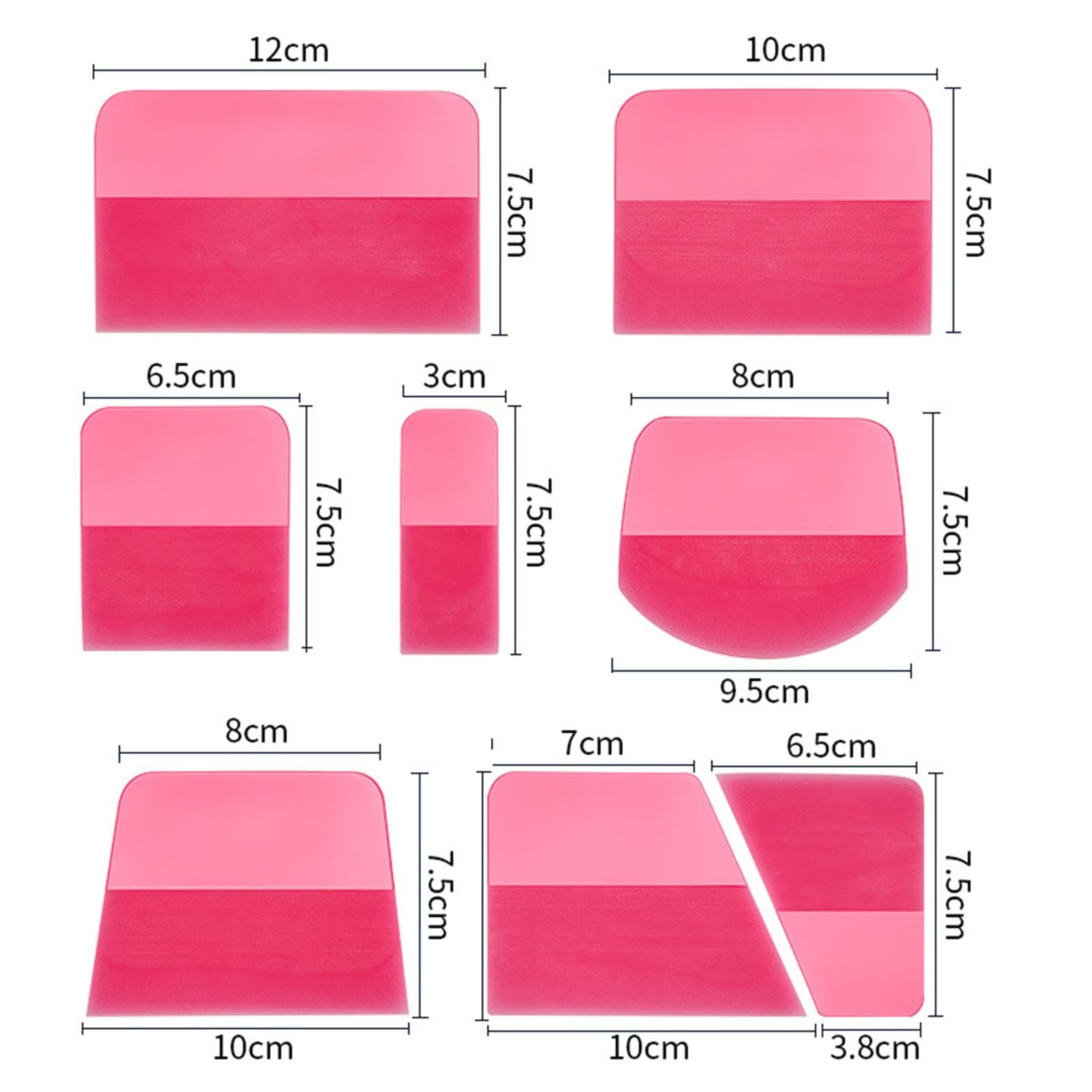 8 Spatole PPF in TPU, Portatili E Facili da Usare, per L'installazione di Pellicole Protettive per Auto, Vinile E Vernice, Rosa