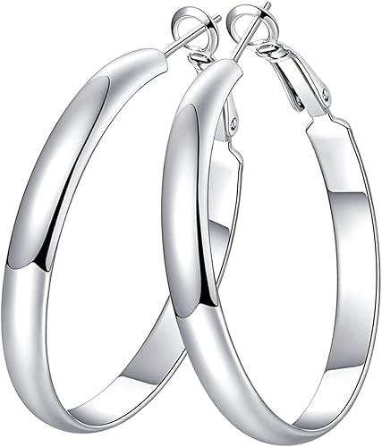 Miniatura 4 de Aretes de aro chapados en oro de 18 quilates, aretes redondos