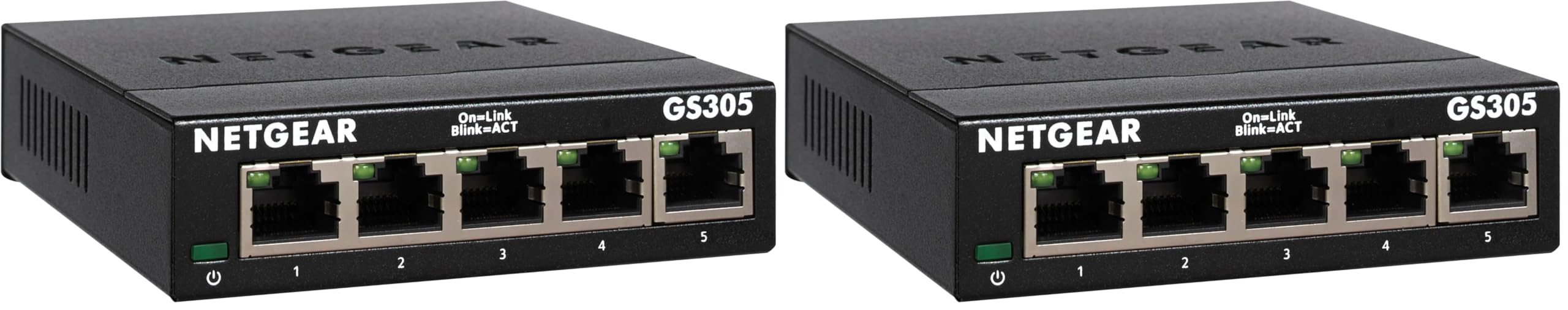 NETGEAR GS305-300PES Switch ethernet métal 5 Ports Gigabit (10/100/1000) (Lot de 2)
