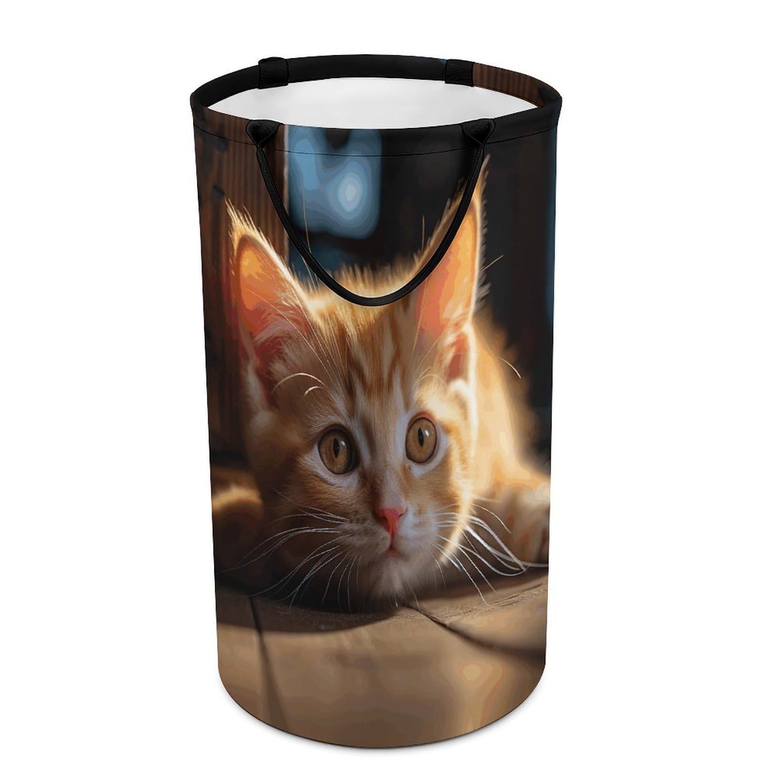 Petit panier à linge chat orange parfait pour ranger la chambre de bébé