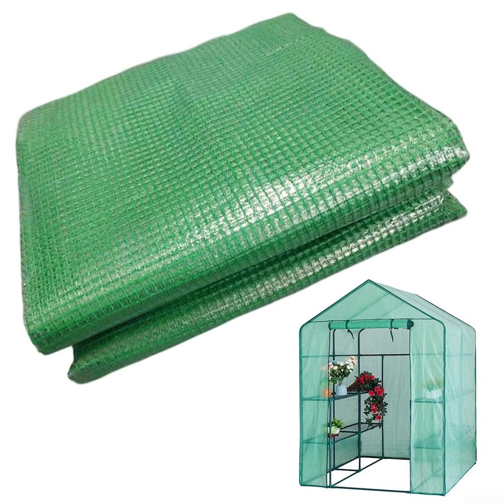 Zilimontt Copertura di ricambio per serra resistente alle intemperie, copertura di ricambio in plastica PVC per passeggiate in serra, piante/coltivazioni, vari telai per serre, 143 x 143 x 195 cm