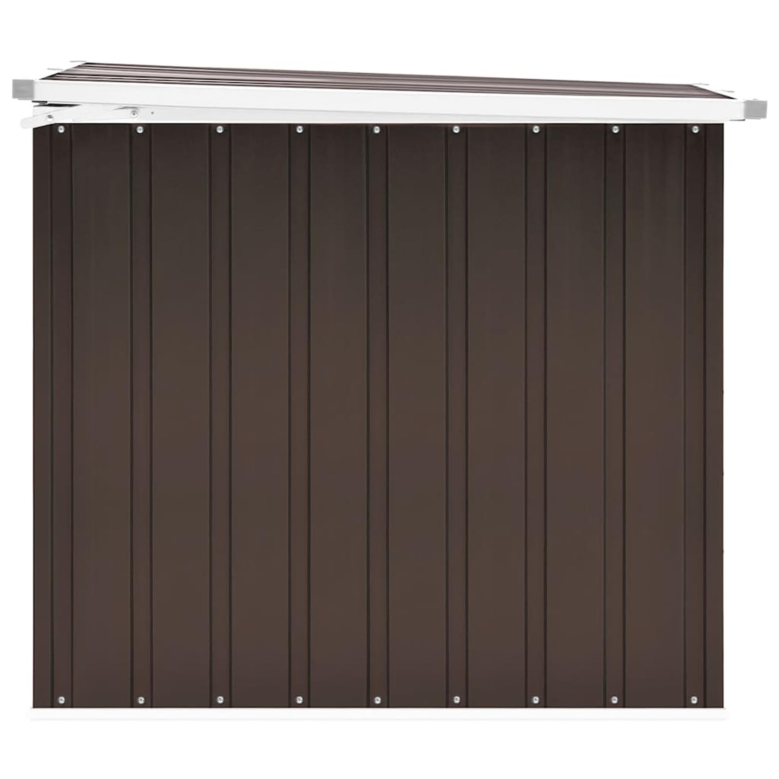 Gecheer Coffre de Rangement Extérieur en Acier Galvanisé 149x99x93cm, Marron - Idéal pour Jardin et Terrasse