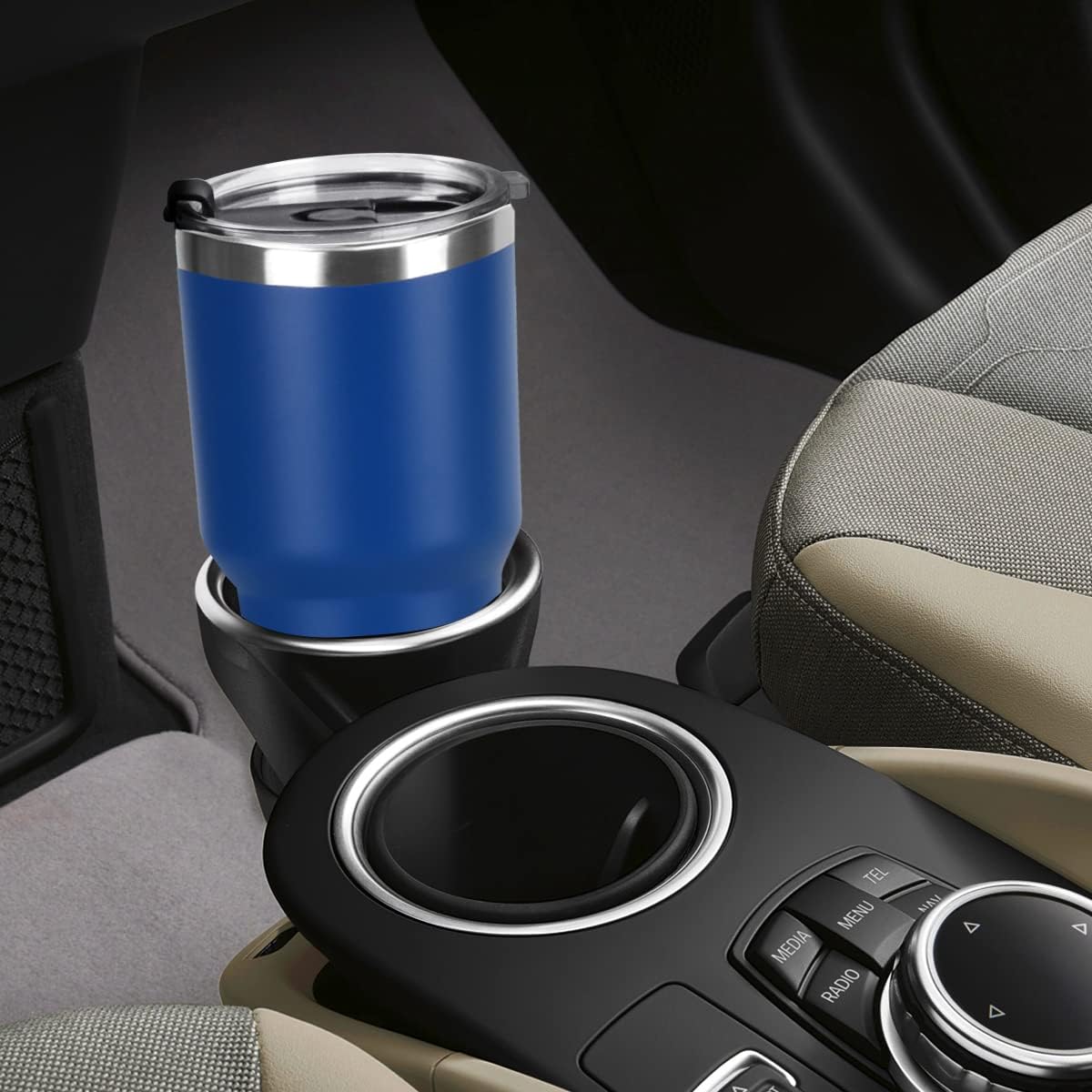 SYACOT 30oz Tumbler Double Wall Stainless Steel Vacuum Insulated Travel Mug with Splash-Proof Lid Metal Straw and Brush - Image 4