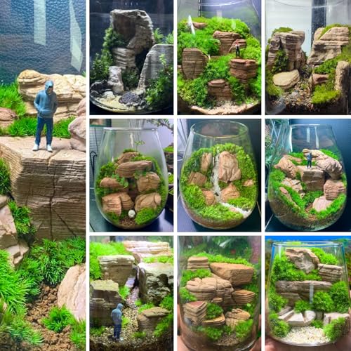 Image of Aquarium Rocks 5lb Fish Tank Stone 2-5 inch Natural Pagoda Rocks for Aquascaping Landscaping Models Terrariums Reptile and Amphibian Enclosures-4-5Pcs