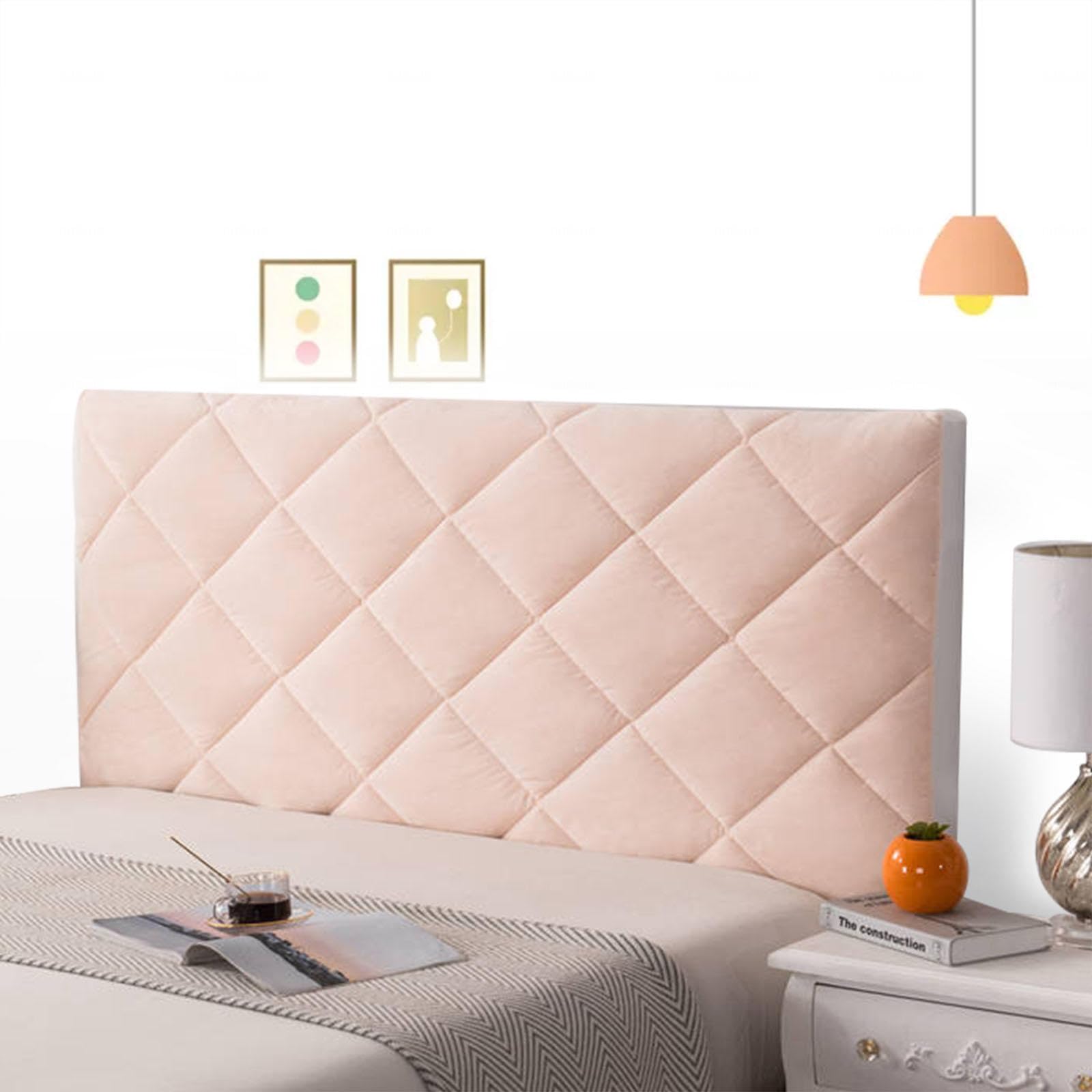 Headboard Slipcover Double Padded Headboard Cover King Headboard Bed Headboard Covers Queen Single King for Wood Beds Protective Headboards Slipcover,pink-100cm