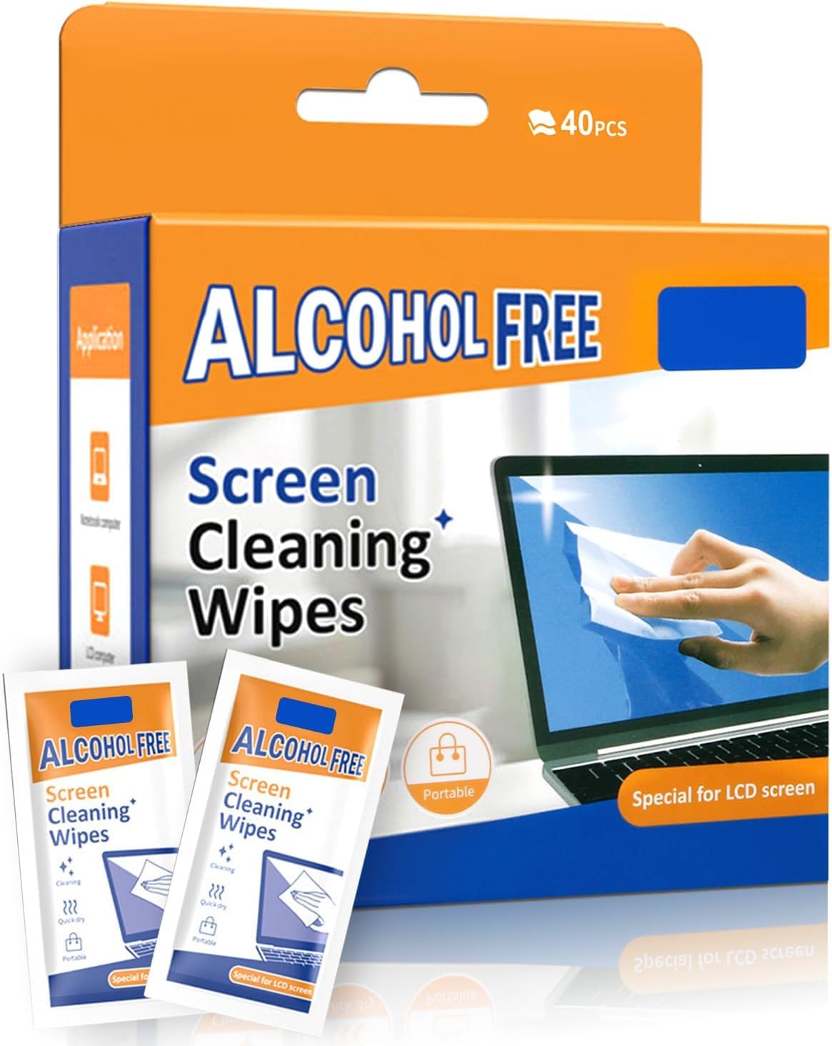 40 Pack Screen & Electronic Cleaning Wipes, Pre-Moistened, Scratch-Free & Streak-Free, Perfect for TVs, Computer Monitors, Laptops, Camera Lenses, Sunglasses, 12x20cm