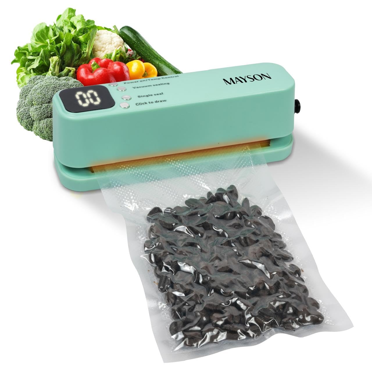 MAYSON Vacuum Sealer Machine for Food Storage | 4-in-1 Function | Digital Display | Vacuum Sealing, Single Seal, Air Extraction | Compact Portable Design | Includes Accessories Kit-image-15