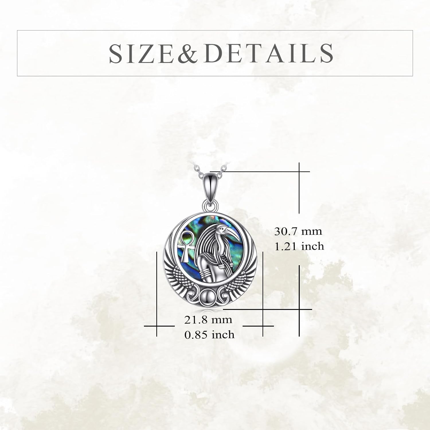 YFN Egyptian Necklace Sterling Silver Egypt God Pendant Abalone Shell Egypt Jewelry Gifts for Women Men - Image 4