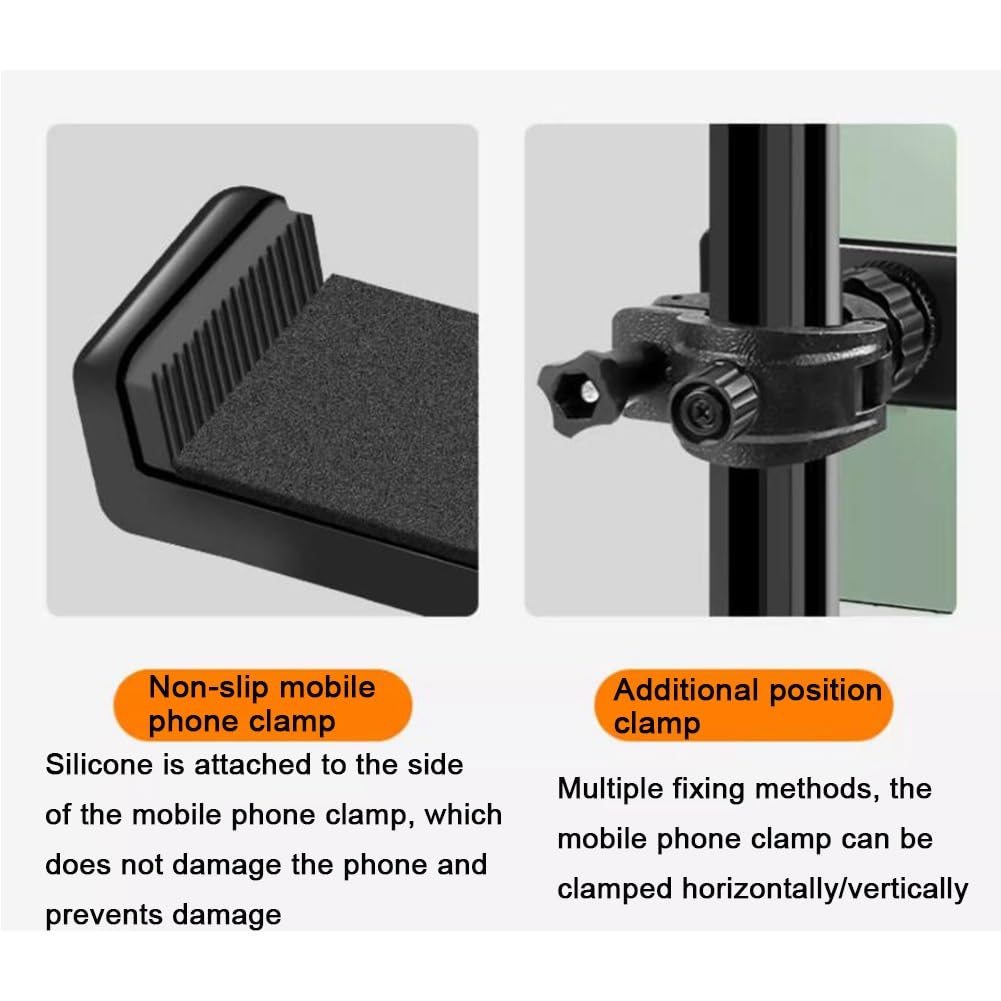 Soporte para teléfono móvil, soporte giratorio de 360° para transmisión en vivo, altura y ángulo ajustables, soporte para teléfono celular para uso en escritorio