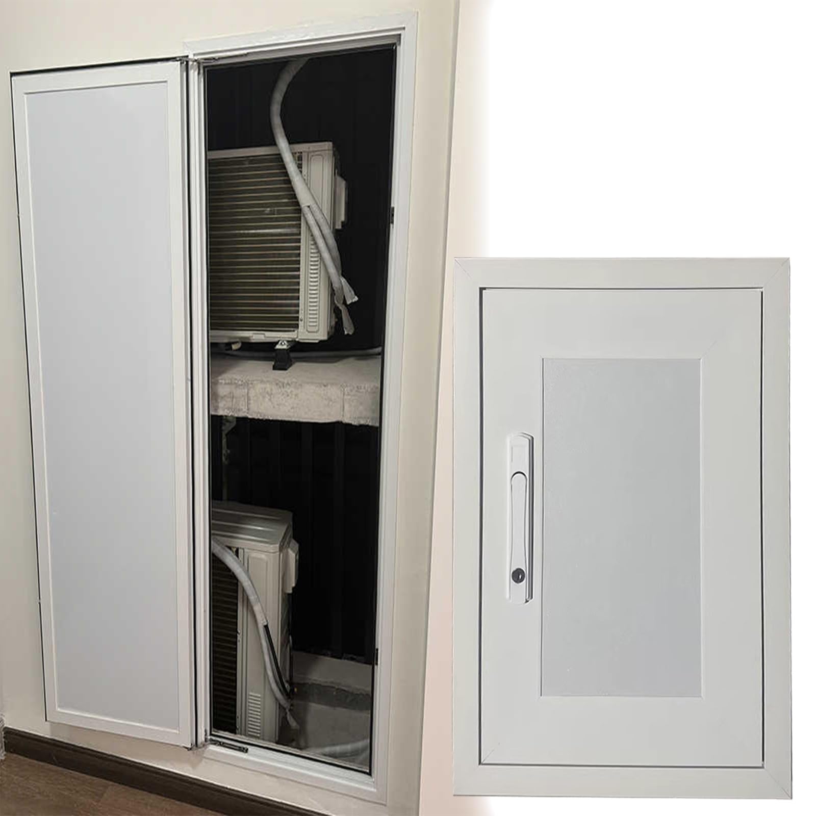 OIFAODAO Stainless steel access door， Aluminum Alloy, Soundproofing Honeycomb Service Access Hole Cover for Ceilings, Air Conditioner, Attic(White,16x16inch/410x410mm)