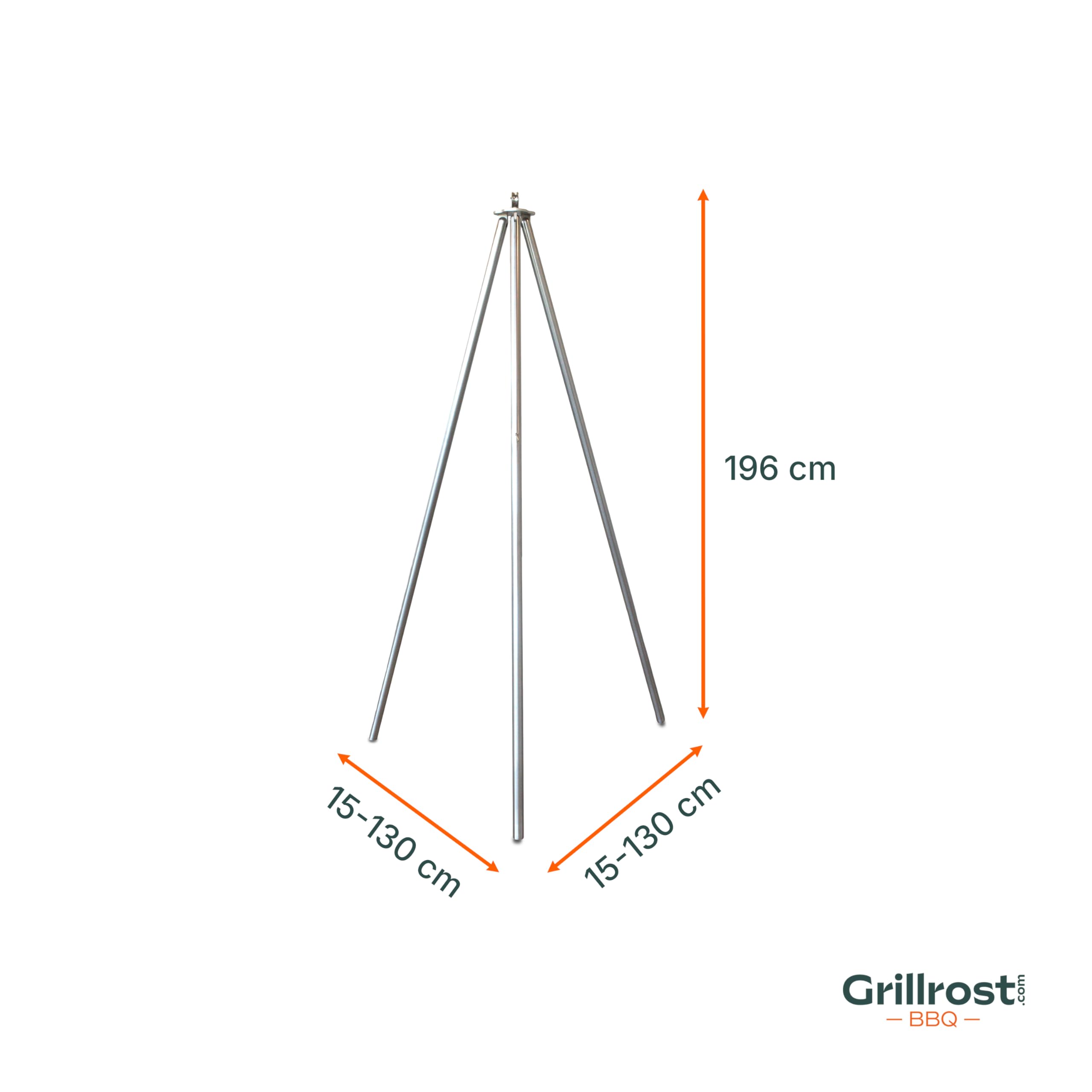 Grillrost.com Das Original Edelstahl Dreibeingrill | Schwenkgrill - klappbar mit Kettenführung - Sehr robuste deutsche Handwerksarbeit