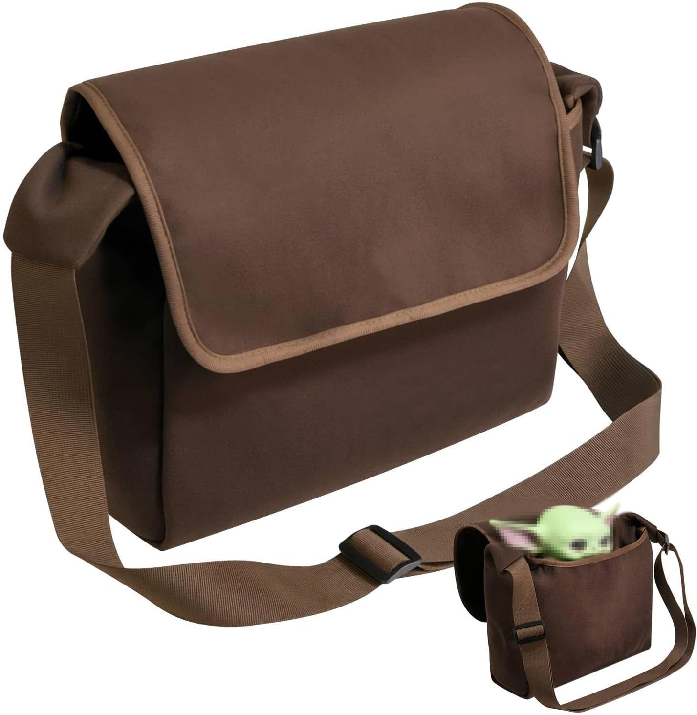 Beautyflier Cosplay Carrying Satchel Bag Compatible with Din Grogu Plush Toy Stuffed Character Shoulder Crossbody Bag