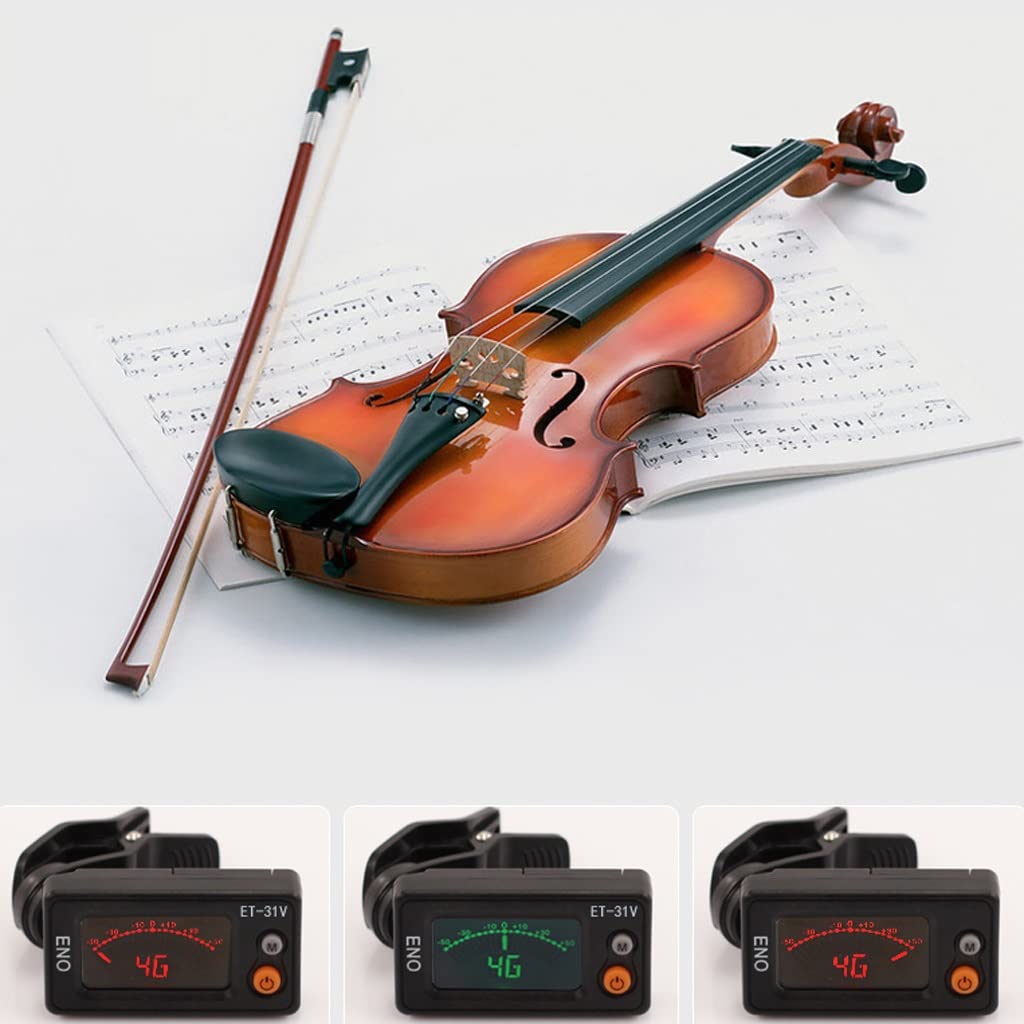 JJJ ET-31V Sintonizzatore di Violino Viola Tuner elettronico con sintonizzatore di Basso a Violoncello Doppio Violoncello (Color : ET-05V)
