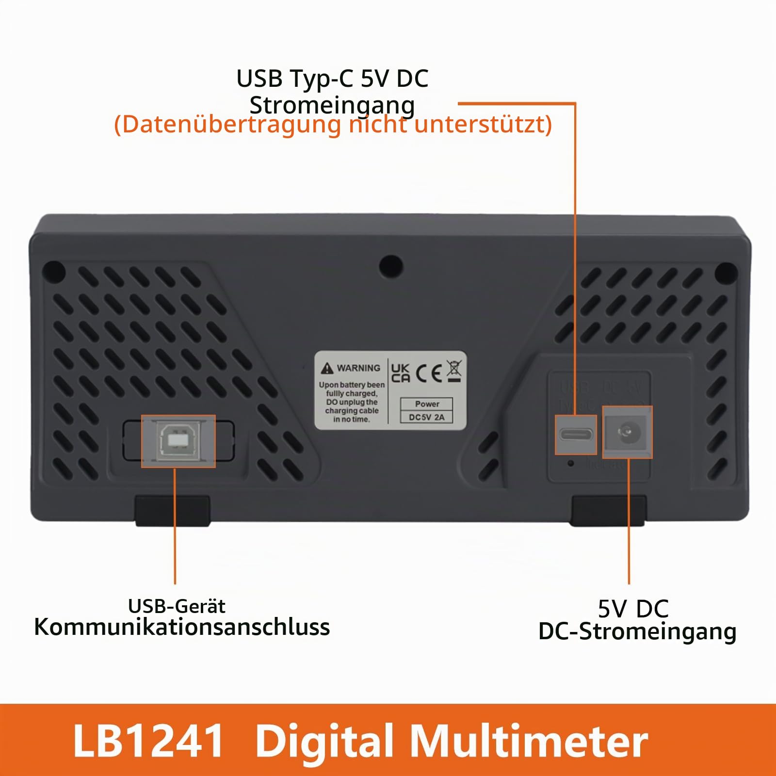 LB1241 Mini-Akku-Tisch-Digitalmultimeter, 3,7-Zoll-LCD-Desktop-Digitalmultimeter True RMS-Temperaturtester