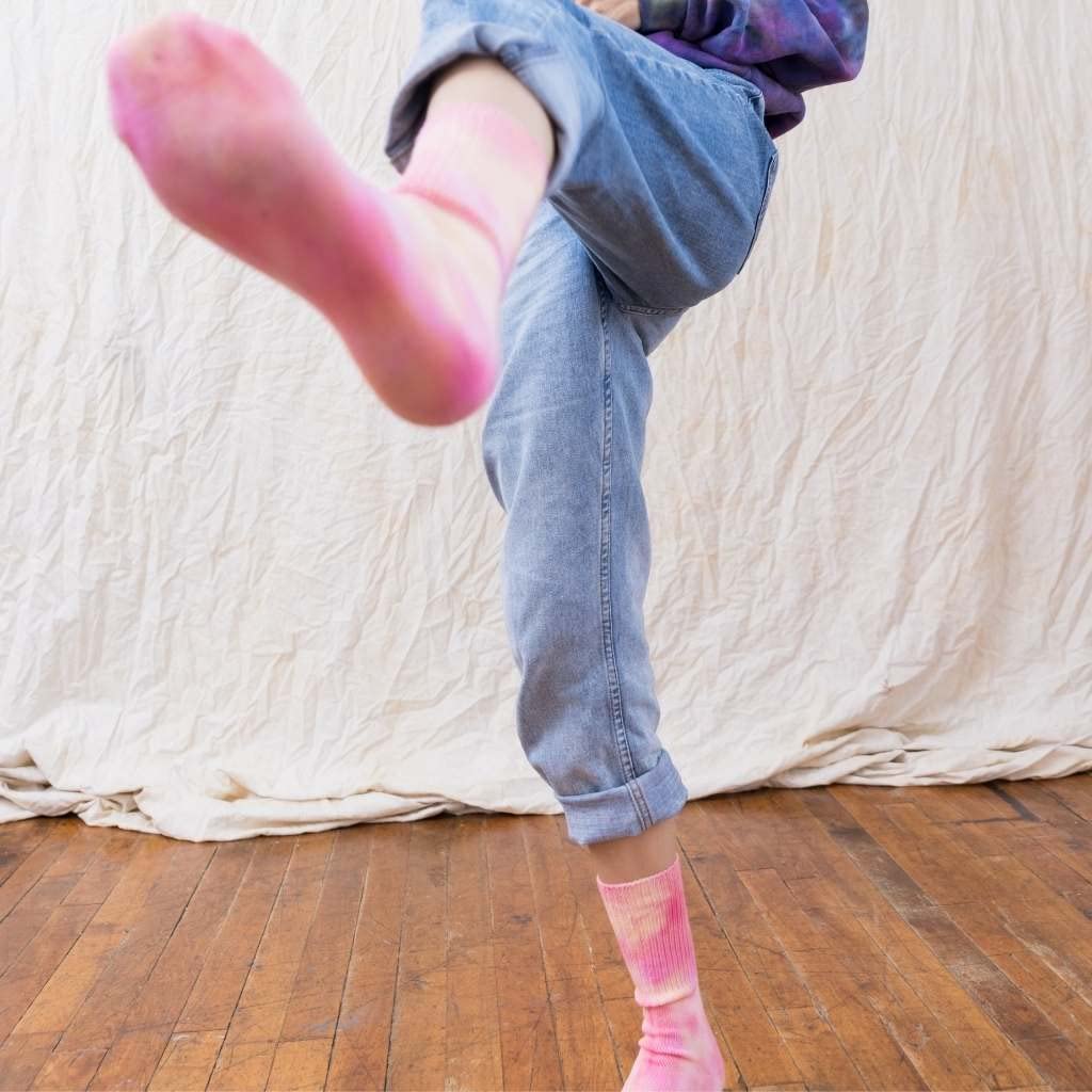 Rainbow Tie Dye Socks (Pink)