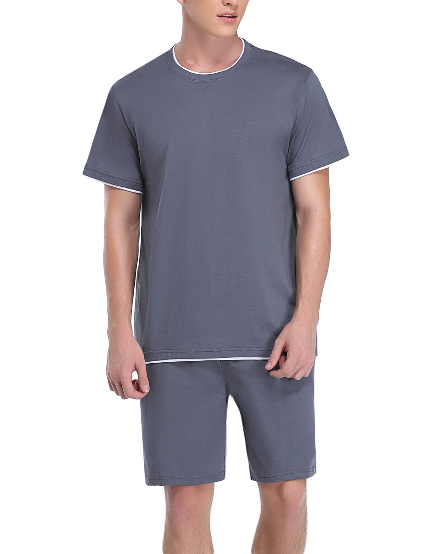 Doaraha Mens Cotton Pajamas Set Pigiami Uomo