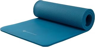 Aeromat Pilates and Yoga Mat, Blue, Balanced Body Extra-Thick Floor Mat | Non-slip exercise mat for Pilates, yoga, or floor workout routines.