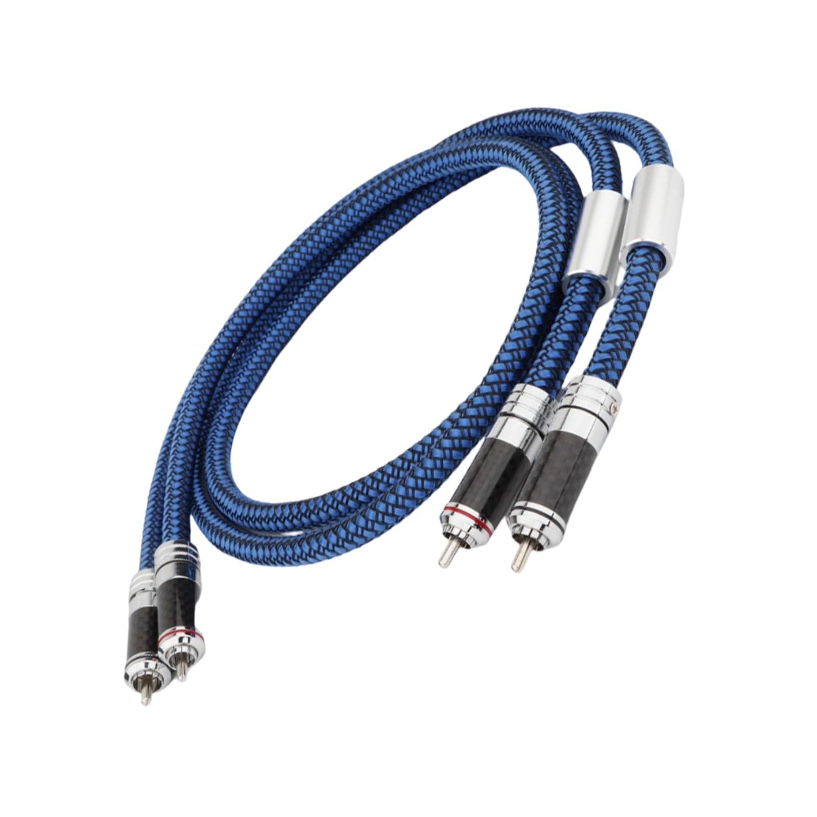 Câble 2RCA mâle à 2RCA réduction de bruit Morain argent 4 coeurs
