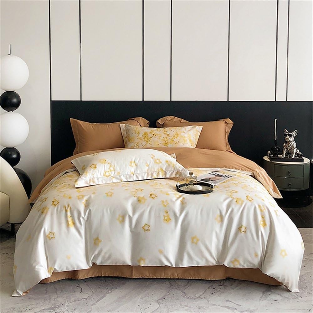 Hadecoll Women's D Egyptian Cotton Bedding Sets Colorful Be Linens Sheet Pillowcase Uvet Cover Queen King,Bedding Set,-Au King 210X210cm