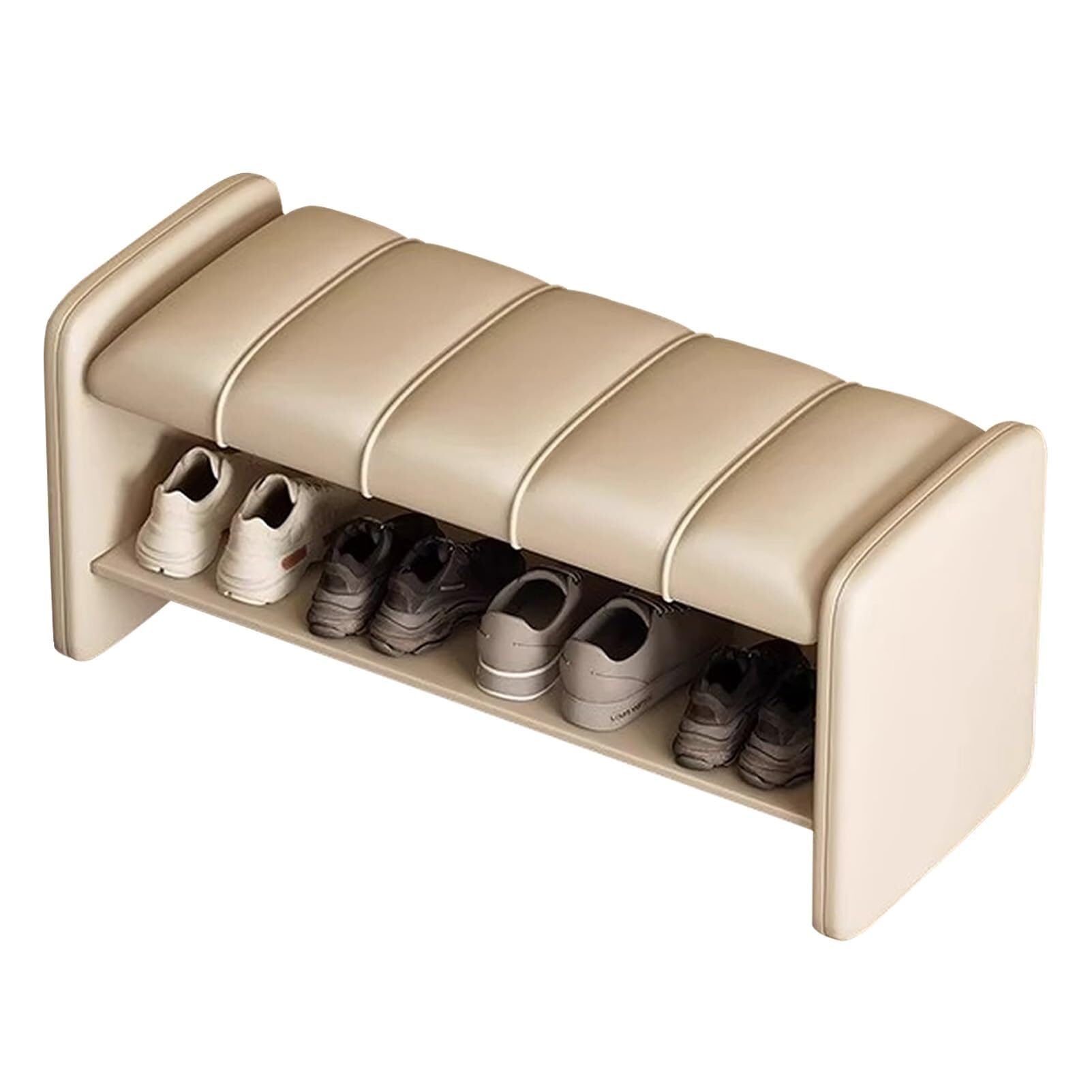 Banc de rangement chaussures avec assise confort en cuir PU pour optimiser l'entrée