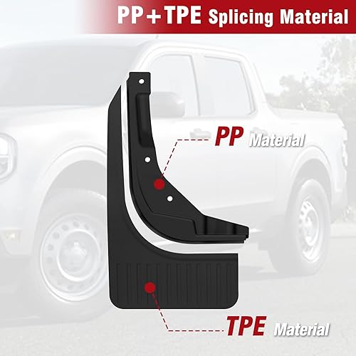 Miniatura 4 de Mabett Accesorios para Ford Maverick 2025 2024 2023 2022, material flexible, guardabarros delantero y trasero para todo tipo de clima, 4 unidades