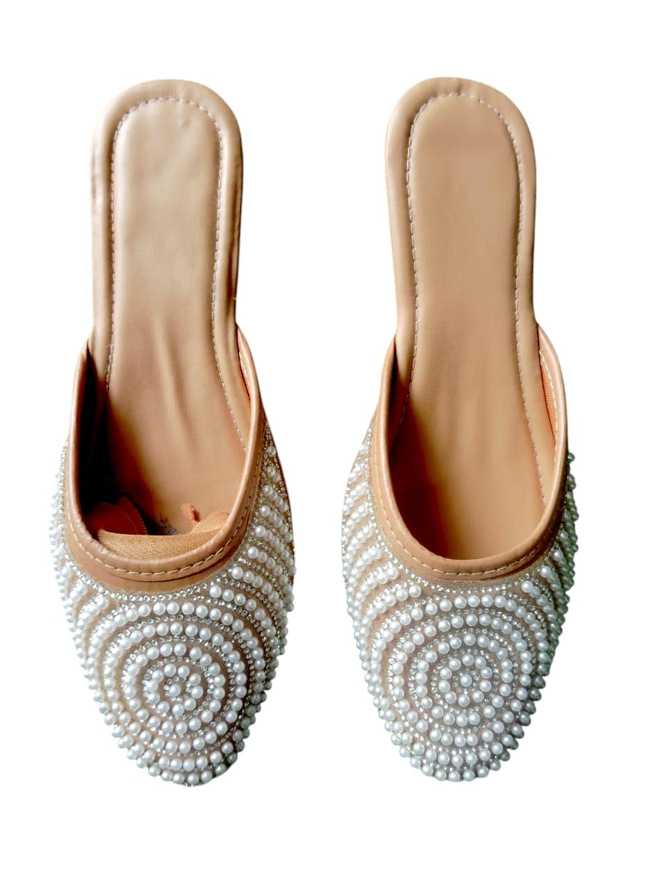 Sharma Enterprises Women's Floral Embroidered Slip-on Mules, Womens Stylish Mojaris and Bellies-image-6