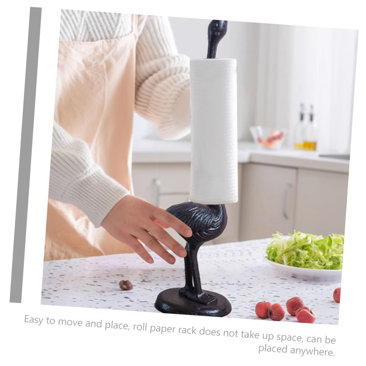 TOPBATHY Portarrollos De Cocina Metal Práctico Cocina Baño Encimera Hierro Robusto
