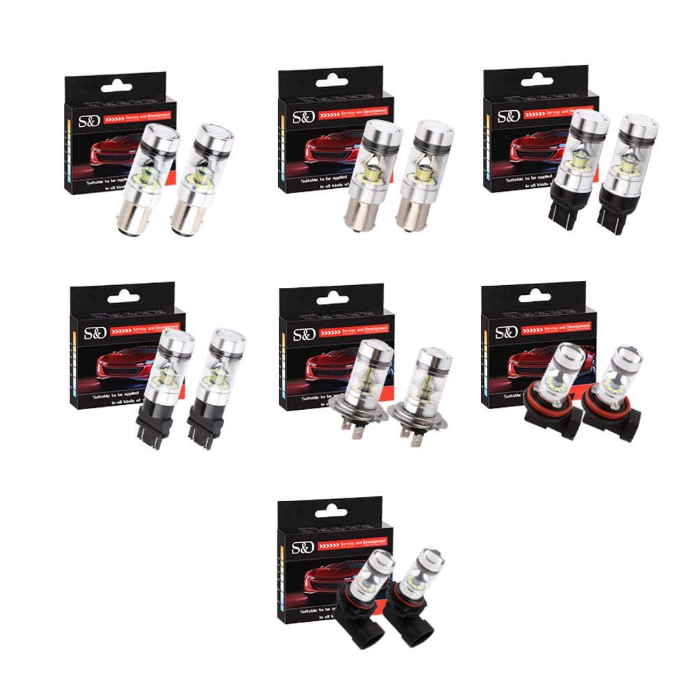 Para LED samochodowe światła przeciwmgielne żarówka H7 H11 9006 7443 3157 1156/Ba15S 1157/Bay15D 100W 1000lm - 1156 Ba15S