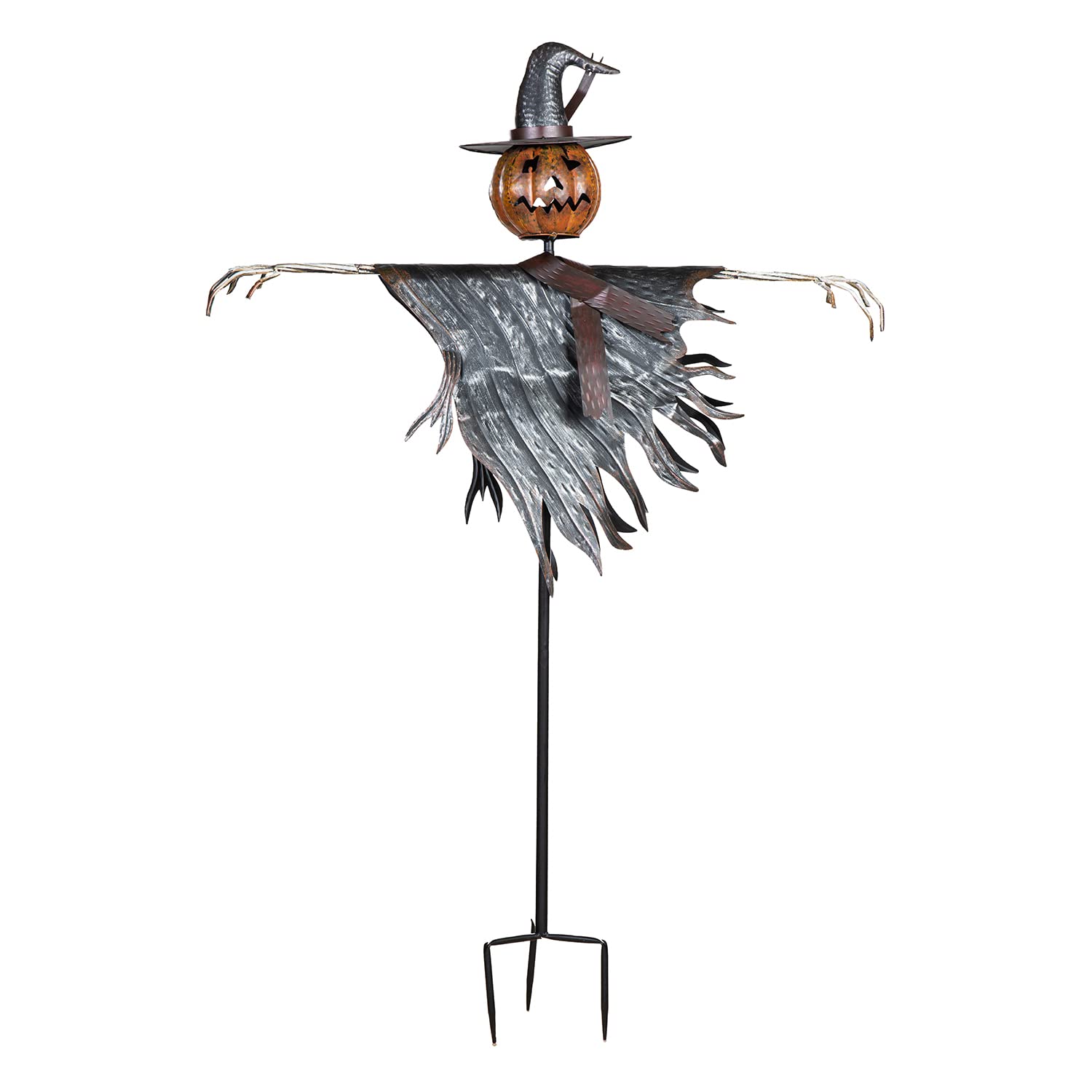 Espantapájaros de Halloween para jardín Plow & Hearth, decoración solar exterior con estaca