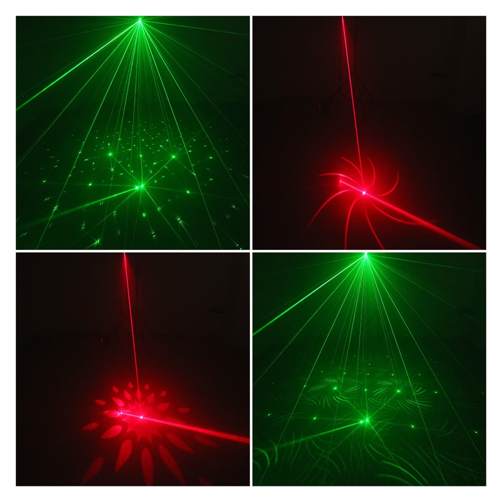 Lampes d'éclairage de scène, 4in1 rouge pluie modèles lumière LED stroboscope RGBW Derby faisceau effet d'éclairage de scène DJ Disco fête vacances mariage carnaval lampe(No Remote)