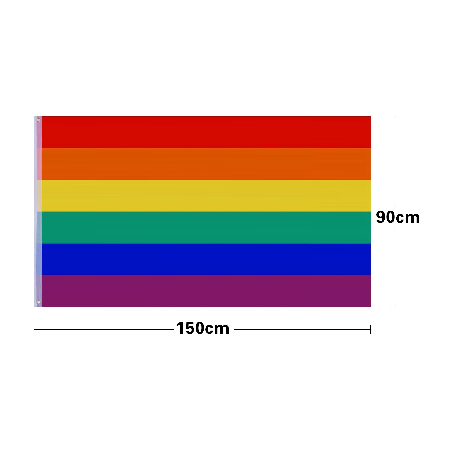 JZZJ 2 Bandiere Arcobaleno Gay Pride - 150x90 Cm - Poliestere Resistente UV Con Occhielli - Per Festival, Eventi E Decorazioni - 4