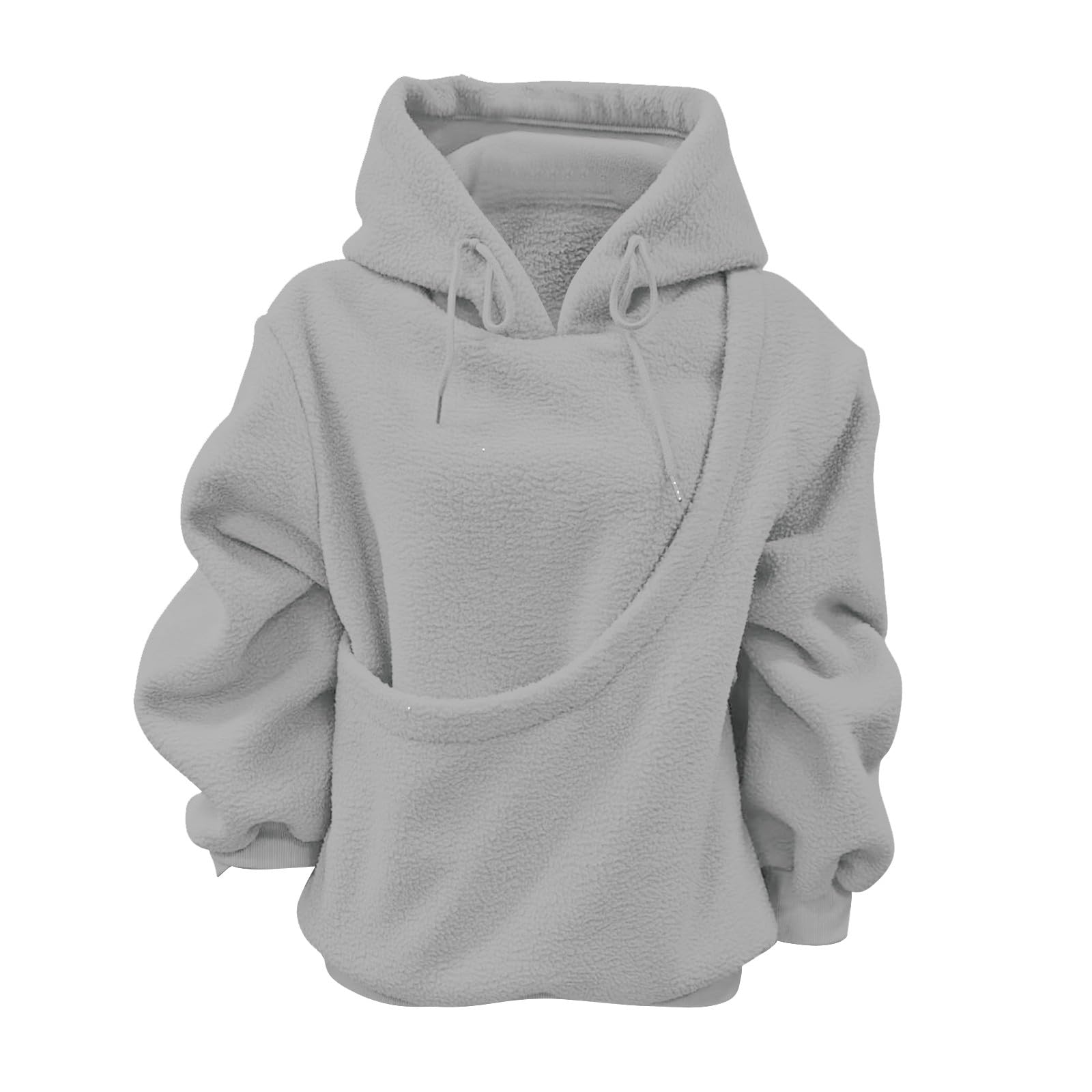 Giacca Felpa Donna Oversize con Cerniera e Tasche