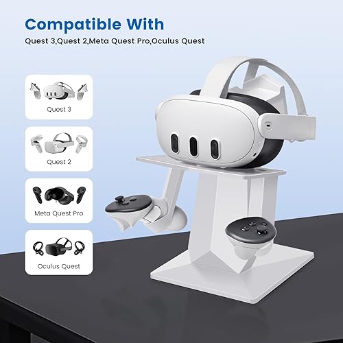Miniatura 2 de VR Stand Compatible with Meta Quest 3Meta Quest 2, Headset Display Holder, and Controller Mount Station, with More Stable and Heavy Base, Mount