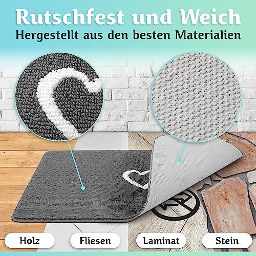 Bodenständig Fußmatte innen [waschmaschinenfest] in Perfekter Größe für die Haustür. Fußmatte grau 40x60 fussmatte innen fussabstreifer Innenbereich fußabtreter innen fussmatten haustür eingangsmatte