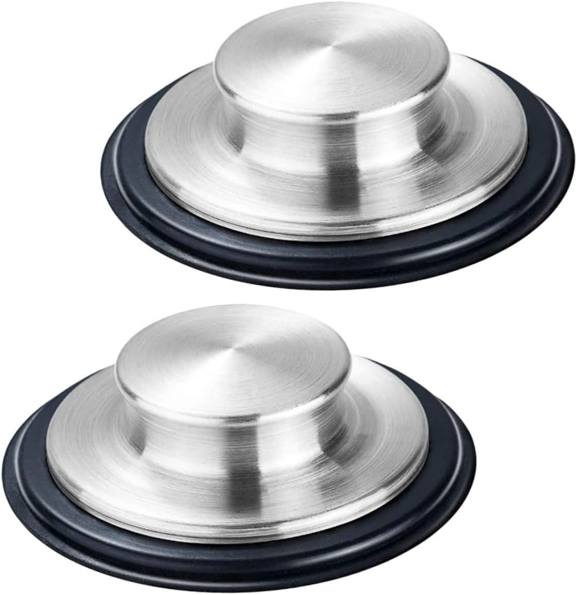 jojofuny 2pcs Stainless Steel Sink Stoppers with Rings Kitchen Drain Covers for Food Waste Disposal Anti-Splash Sink Drain Plugs Durable and Easy to Use
