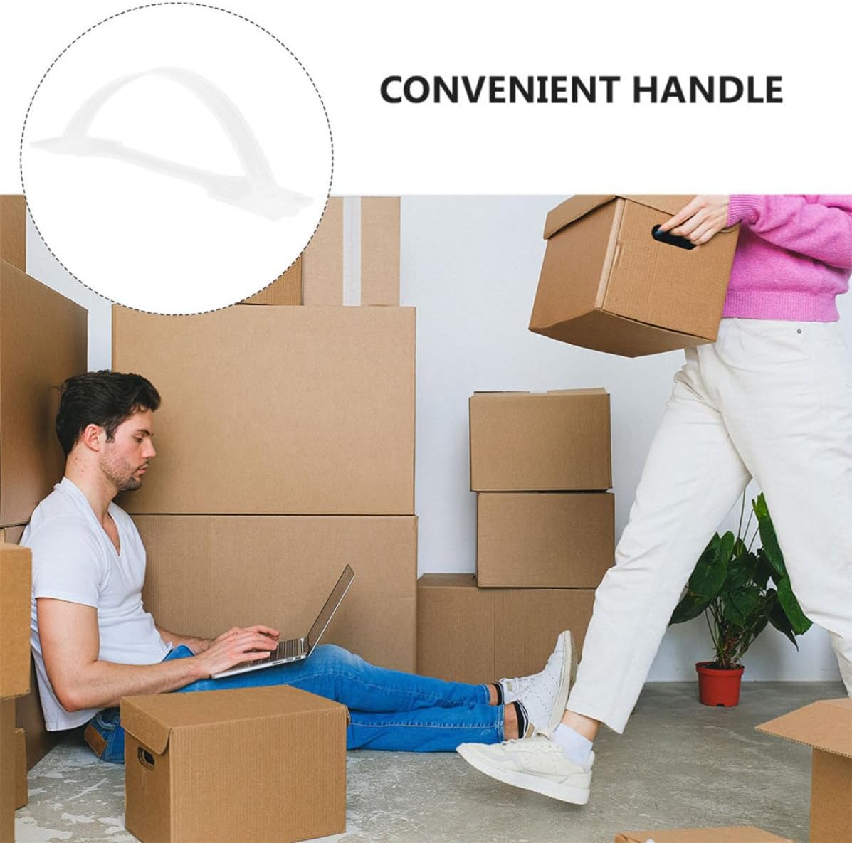 Replacement Boxes and Cardboard 50pcs Box Handles Plastic Small Carton Moving with Easy Installation Safe Pp Material Packaging Everyday Use and Food