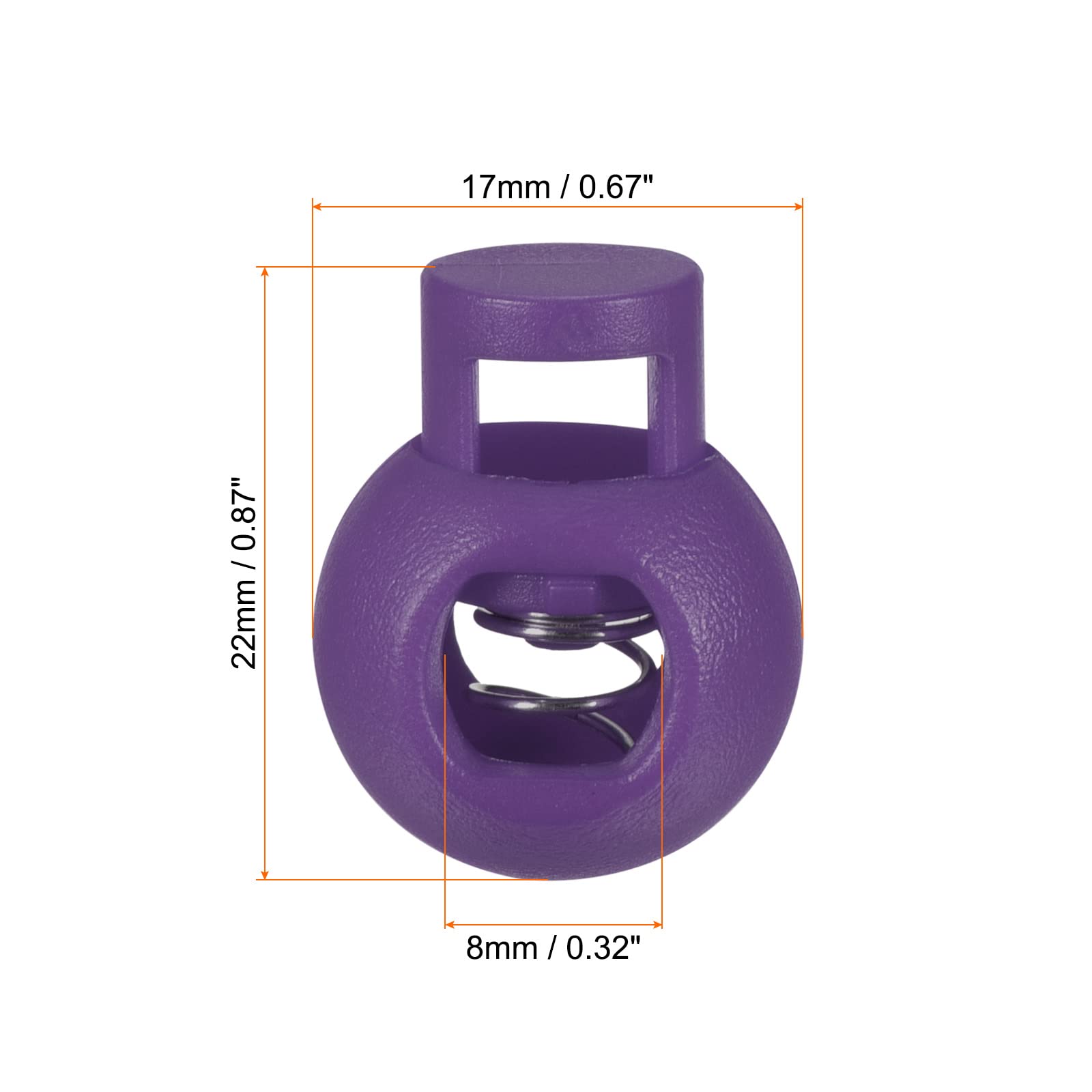 PATIKIL Cord Locks, 30 Pack Ball Spring Toggle Stopper for Drawstring Bag Shoelaces Dark Purple, 17x22mm - Image 2