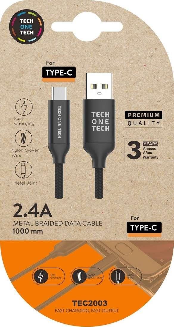 Ttec Cavo USB-C A USB-A Intrecciato In Nylon - 1,2 Metri, Ricarica E Sincronizzazione 480 Mbps, Rosso