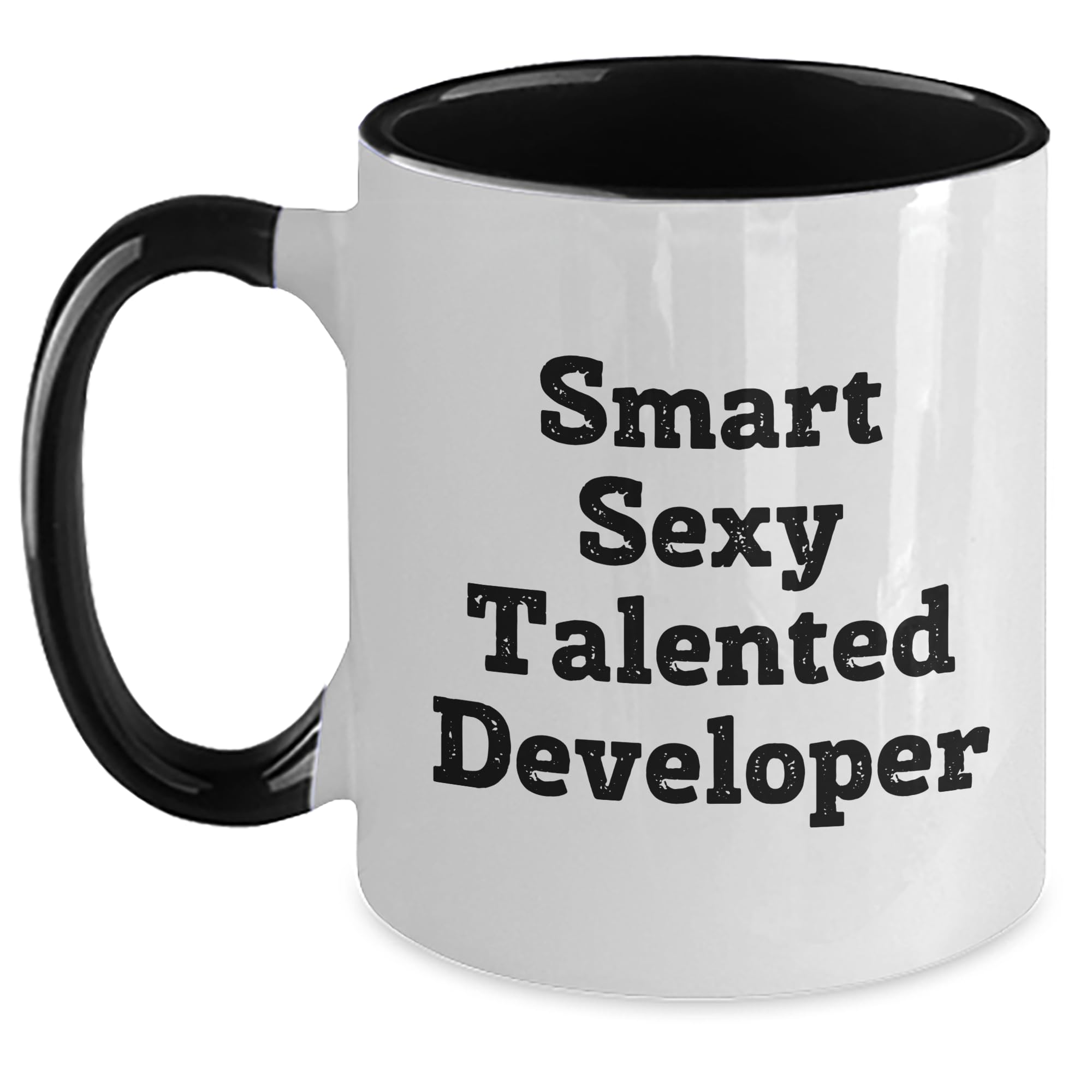 AddictiveDesignsCo Smart Sexy Talented Developer Funny Gift Two Tone Coffee Mug Birthday Present