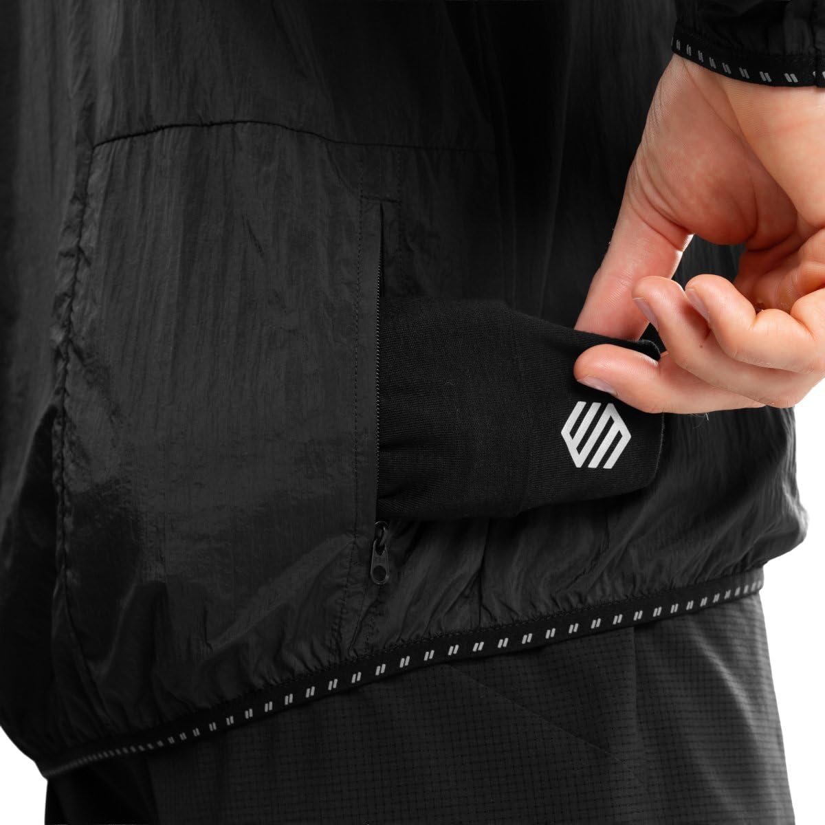 SIROKO Chaqueta cortavientos running fitness Bund Black Negro