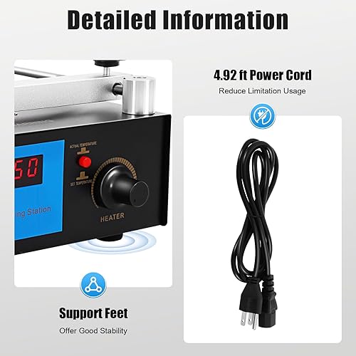 Miniatura 6 de Estación de retrabajo de precalentamiento, 110 V 450 W SMD PCB Precalentador BGA Estación de horno de precalentamiento Estación de precalentamiento