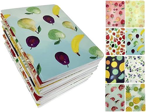 ALIMITOPIA 24 mini cuadernos portátiles, diario de bolsillo Steno, cuaderno de notas MiniDaily (patrones de frutas (24 piezas)