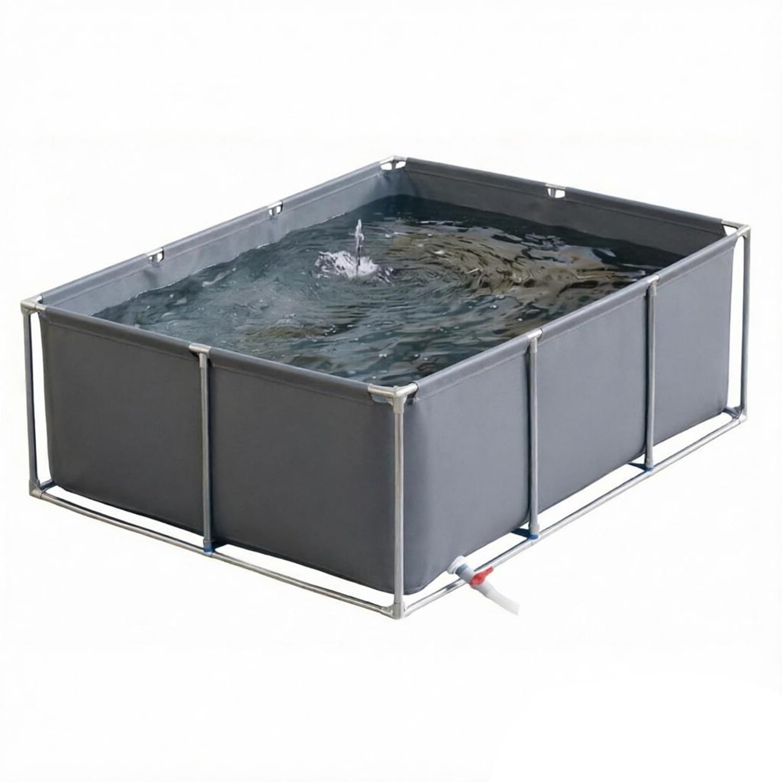 uofgcru Aquaculture Water Tank Cistern,Large Pool Pond,Temporary Pond With Support, Temporary Holding Viewing Koi Fish Portable Pond,Water Storage Pool(Grey - 1×1×0.5m)