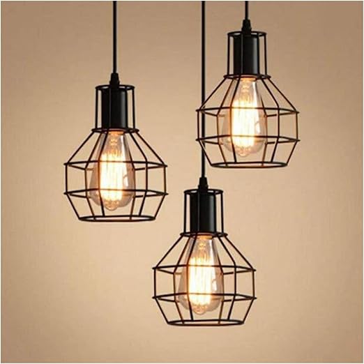 TANYTAO-SHOP Lamp, Kroonluchter Slaapkamer Accessoire Lamp Schaduwijzer Plafond Retro Vintage Decor Kroonluchter Verlichting Moderne kroonluchter Voor Woonkamer Slaapkamer (Color : Black)
