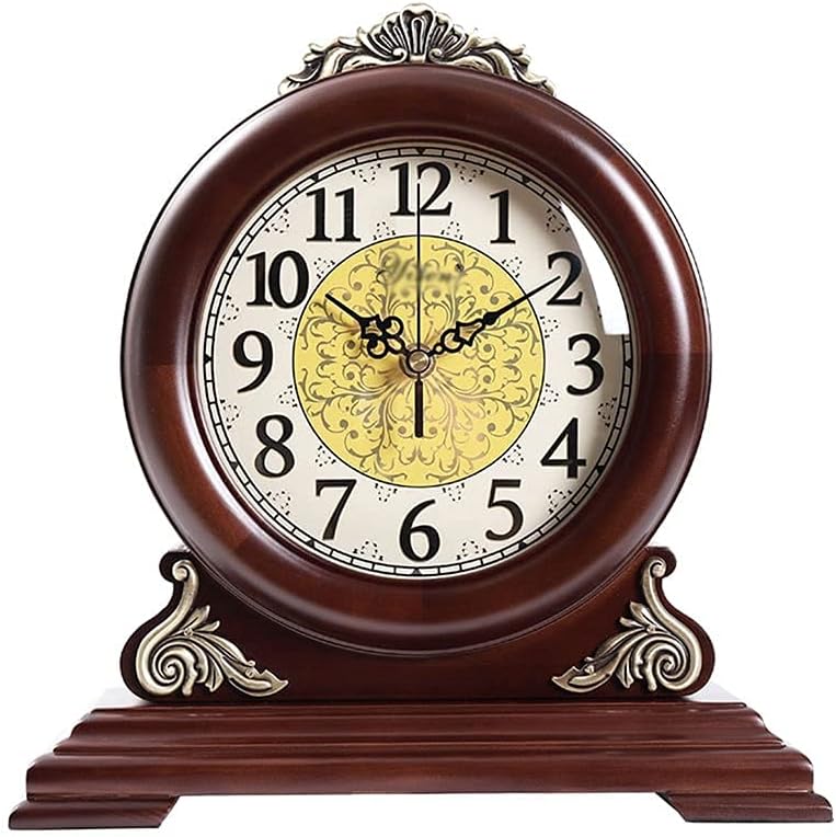 Documented Table Standing Clock Desk Clock Chinese Retro Clock House Living Room Bedroom Decoration Table Watch Desktop Ornaments Little Table Clock Interior Decoration Clock (Size: B) (A)