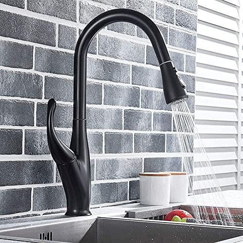 Robinet évier cuisine monotrou capteur extractible mitigeur noir tactile - 3