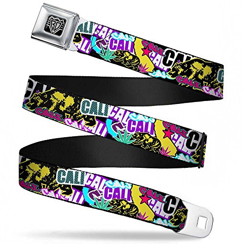 Cinturón de seguridad CALI Tropical Black de 1.5 pulgadas de ancho y talla XL