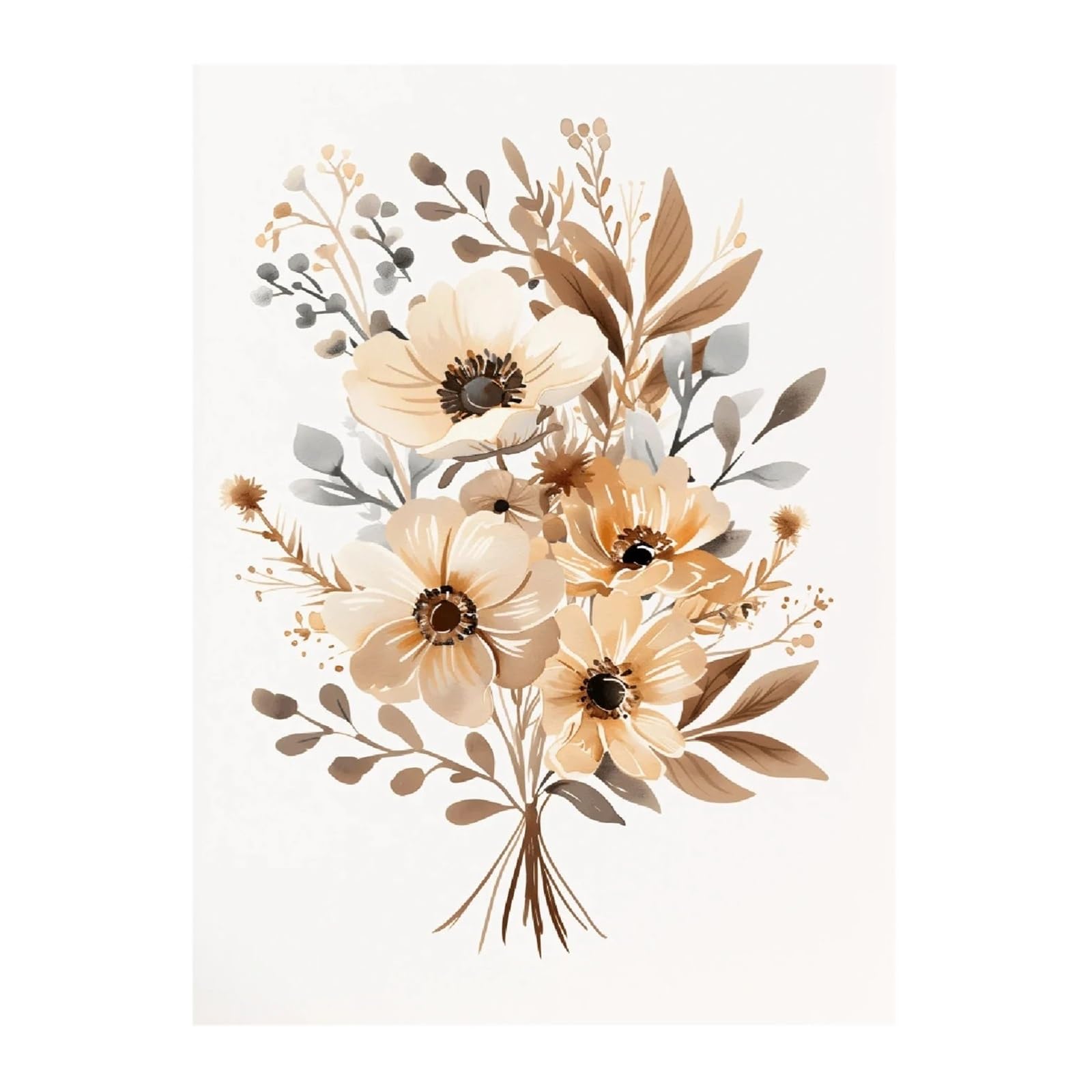 Graiting 1pc Meadow Botanical Wildflower Floral Pink Flowers Poster Canvas Painting Print For Living Room Home Decor(8,30x40cm)