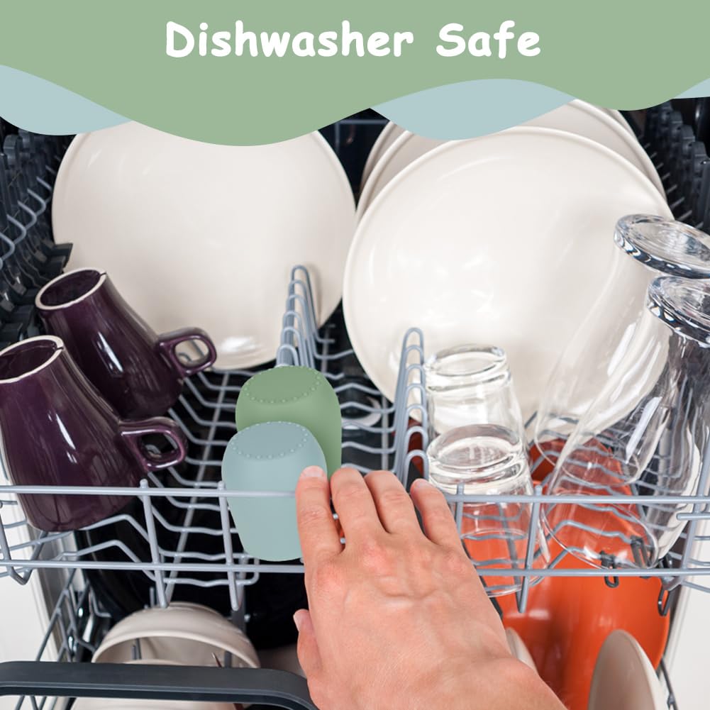 Bicchieri Allenamento Silicone Per Bambini 6 Mesi - 2 Pezzi Anti-Ribaltamento, Senza BPA - Foto 7