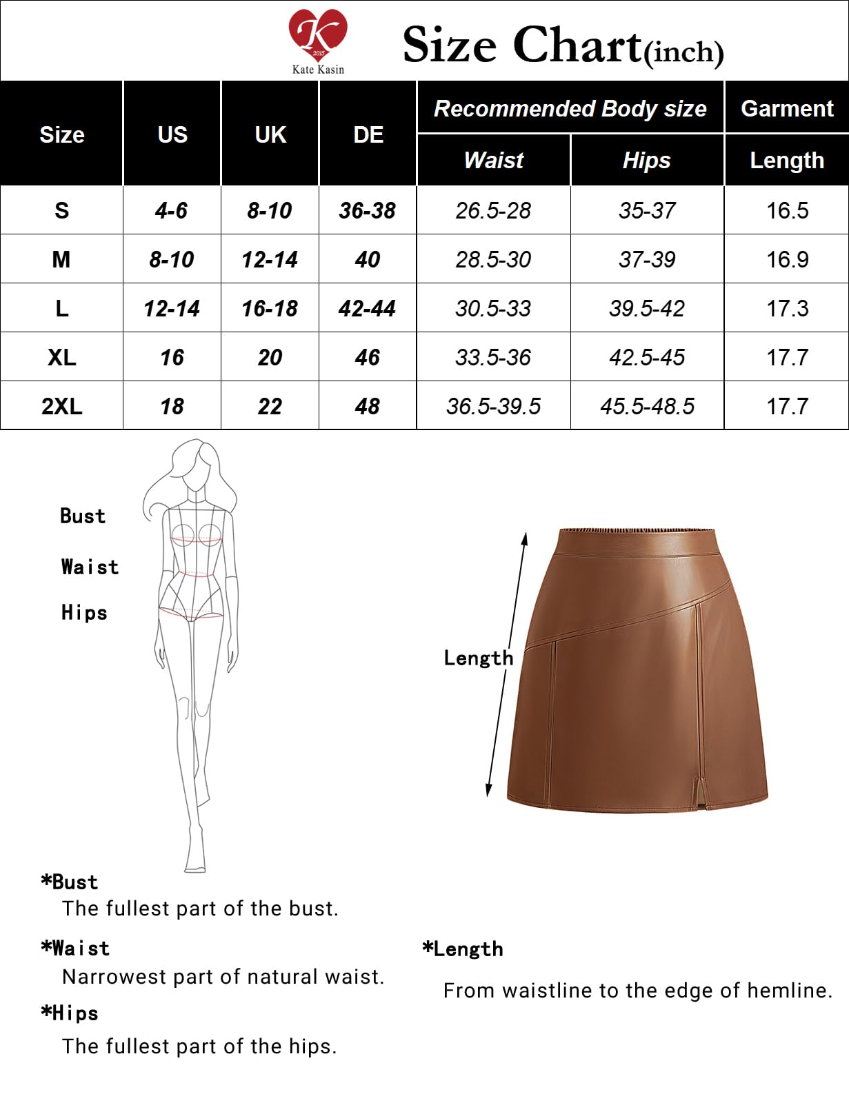 Kate Kasin Mini jupe en similicuir pour femme - Taille haute - Coupe trapèze - Jupe courte avec fente pour le travail, les clubs, les fêtes, les soirées